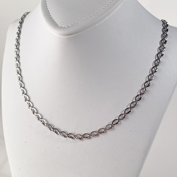 Bílé zlato náhrdelník skládaný 45cm